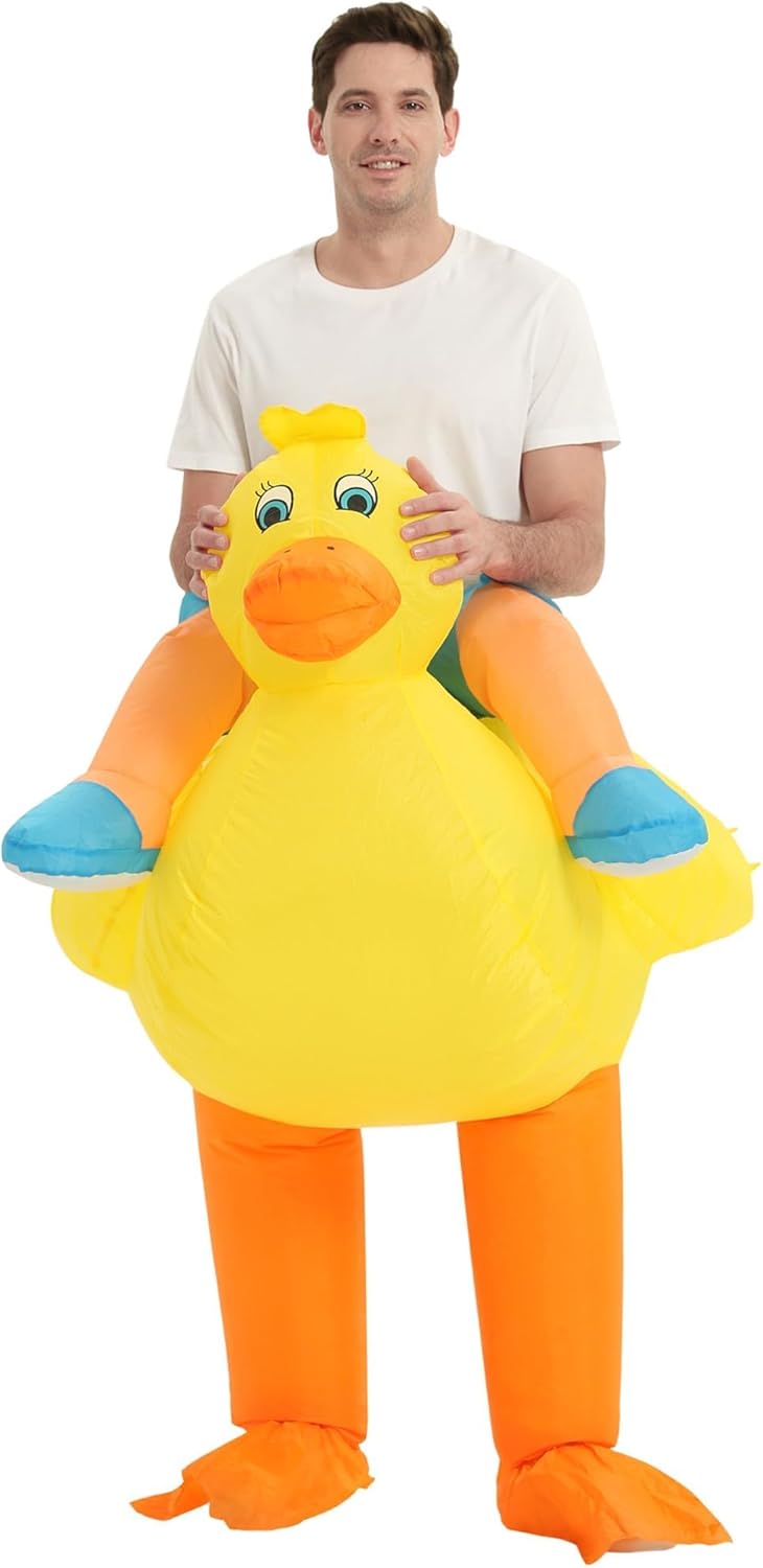 Inflatable Yellow Duck Costume Halloween Animal Party Fancy Dress - Image 3