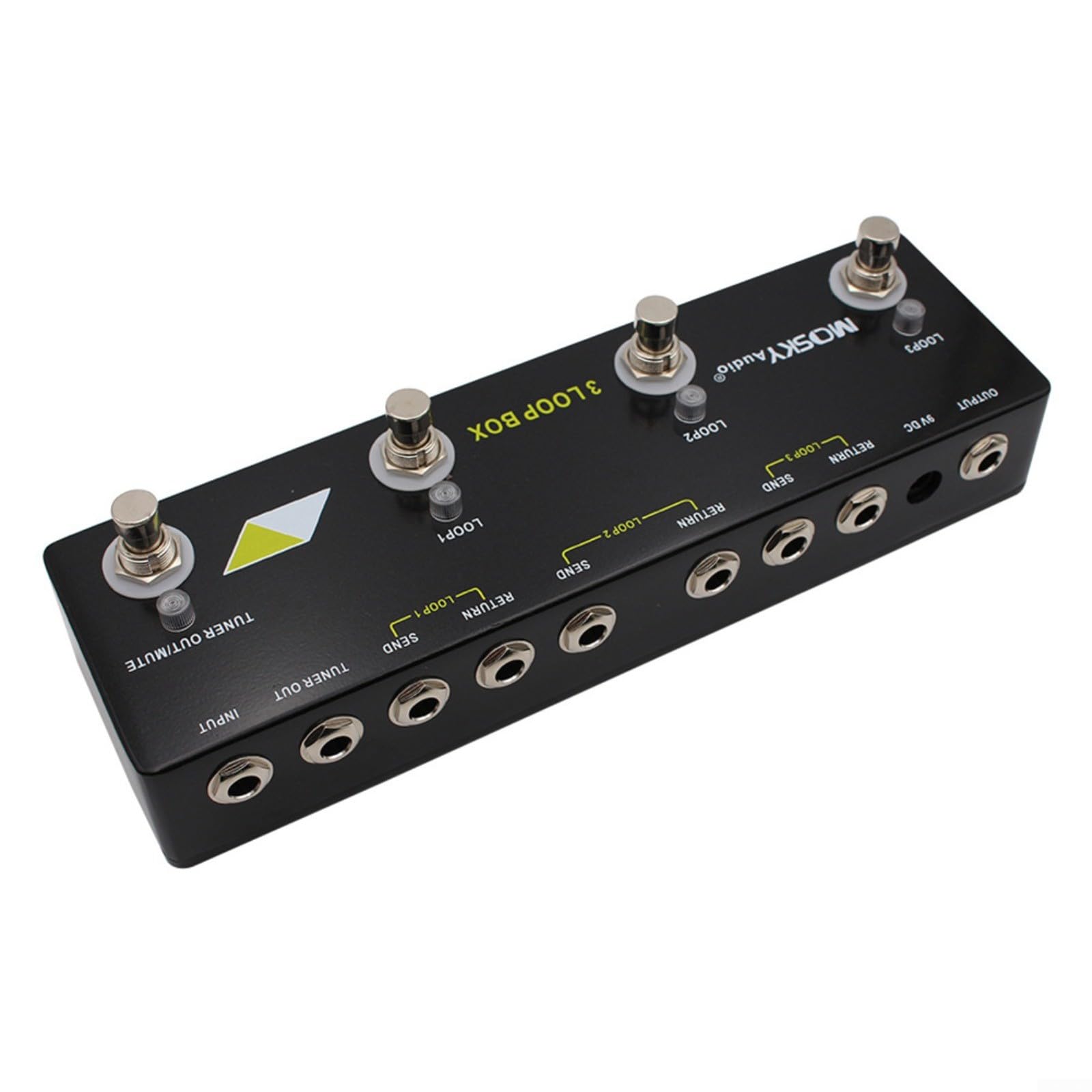 Gitarren Effektpedal Looper mit Tuner Funktion True Bypass Unbegrenzte Aufnahmezeit Mehrfache Looping Möglichkeiten Für MOSKYaudio 3 Loop Box 230 x 70 x 36 mm