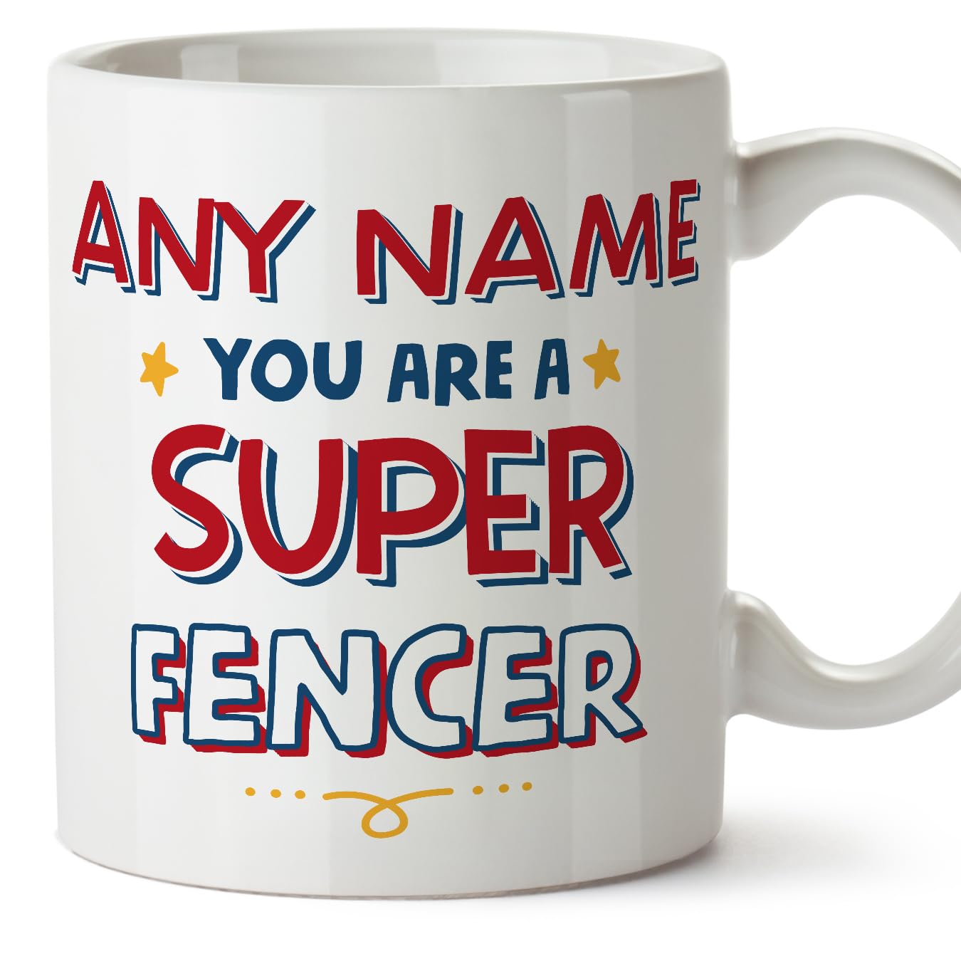 MUGFFINS Personalised Mug for Fencer - in English - You are Super - Funny Custom Gift for Colleagues - Ceramic 11oz Mug โ image 1