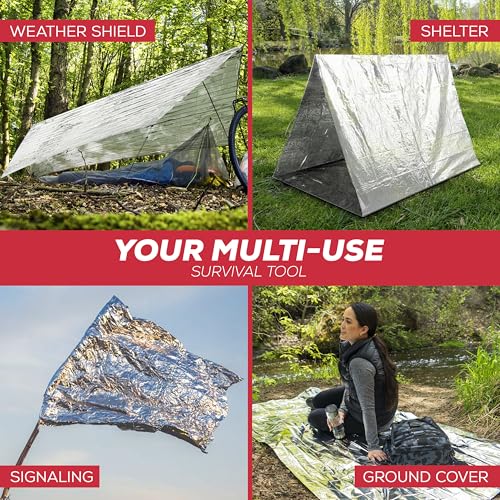 Image of Emergency Blanket Mylar Thermal Space Survival Gear & Supplies 100-Pack
