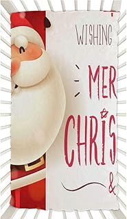 Santa Claus Blessing Crib Sheets for Boys, Girls Machine Washable Soft Cozy Microfiber Fitted Crib Sheet for Standard Crib and Toddler Mattresses Boys Girls 28x52 Inch