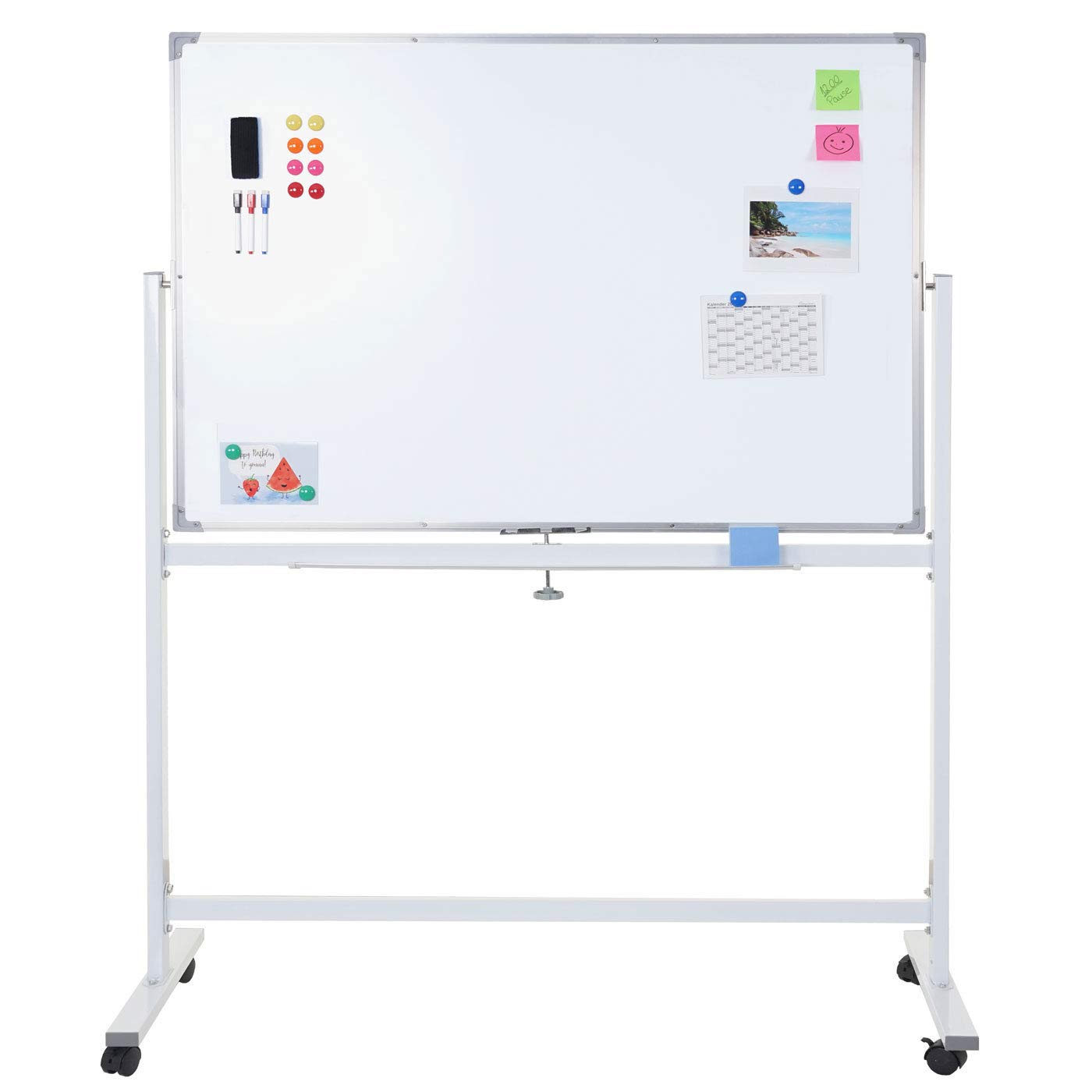 Mendler Tablica suchościeralna HWC-C85, mobilna, zwijana, wraz z akcesoriami, 120 x 90 cm