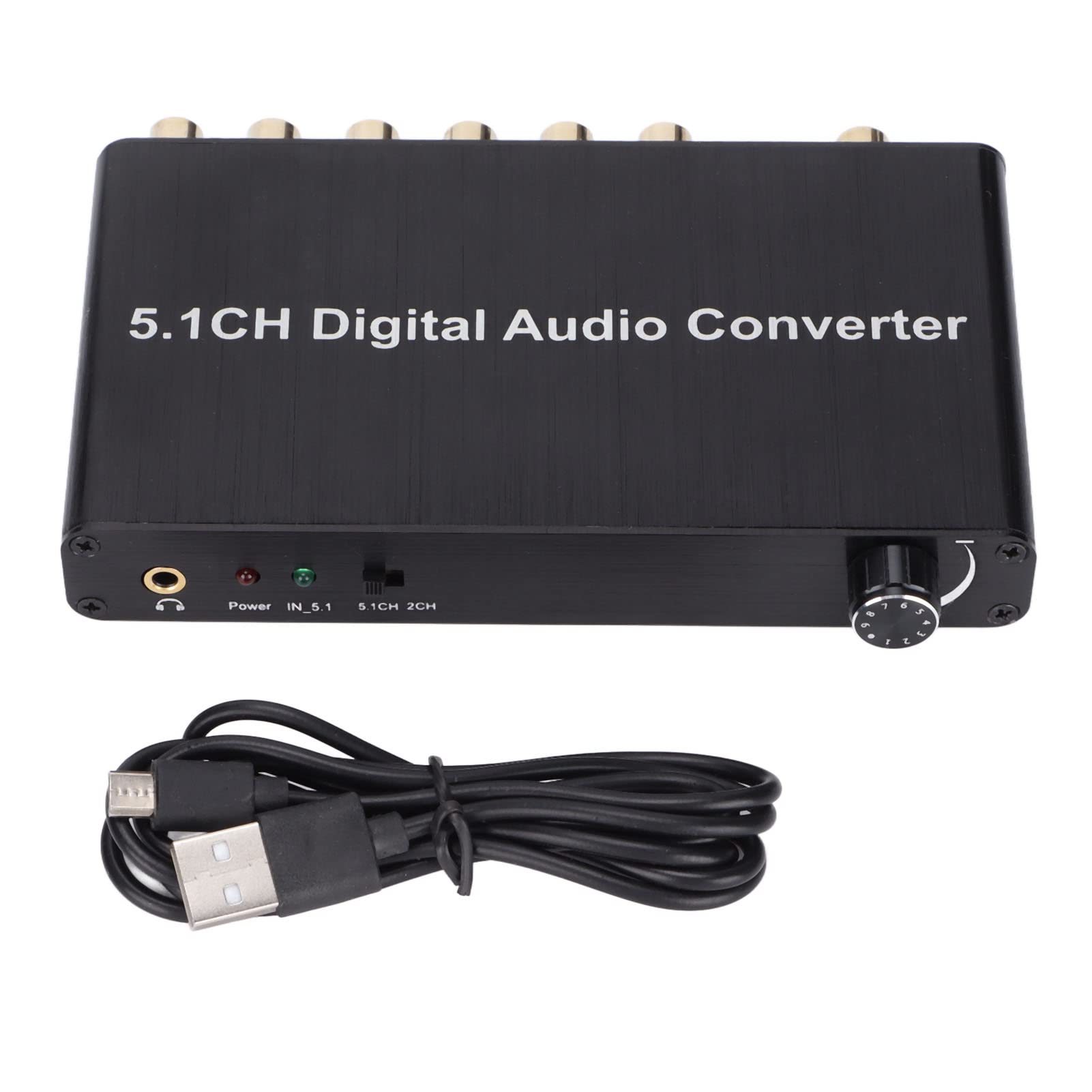 Decodificatore convertitore 192KHz 5.1CH, Cavo ottico digitale per Toslink a , Ottico a jack da 3,5 mm, 2 Convertitore da digitale ad analogico in modalità per per