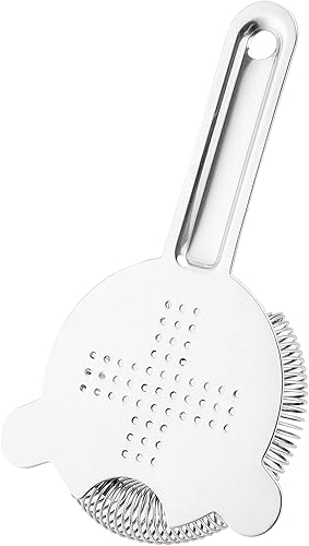 Miniatura 5 de HOZEON 8 coladores de cóctel de 6.5 pulgadas, herramienta de colador de barra de acero inoxidable, colador de camarero de 2 puntas para bar,