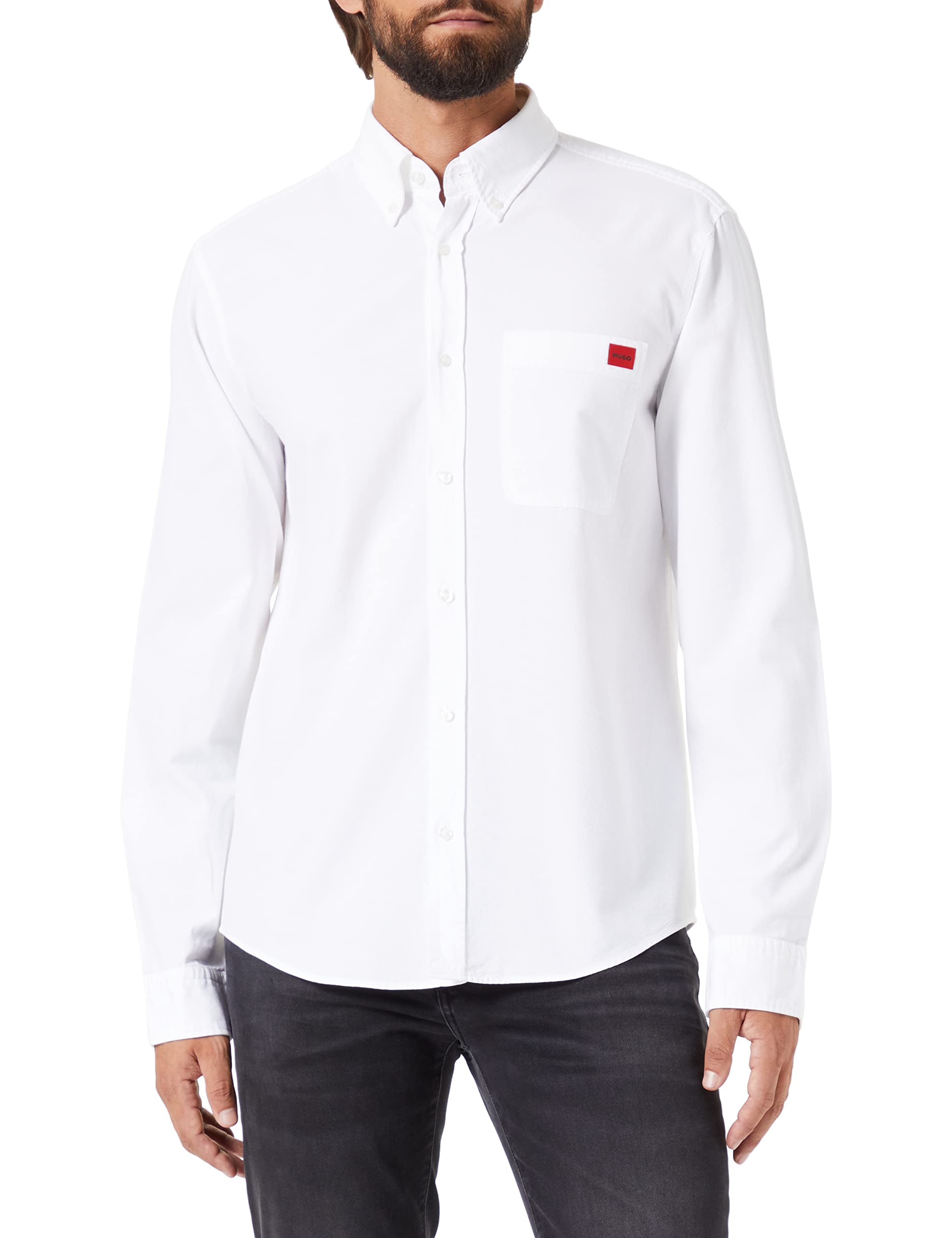 HUGOMen's Evito Slim Fit Oxford Cotton Button Down Collar Shirt