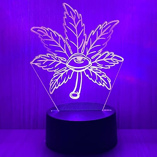 Miniatura 3 de Yooce 420 Leaf 3D LED Table Lamp Night Light Optical Visual Illusion Home Decor Lighting