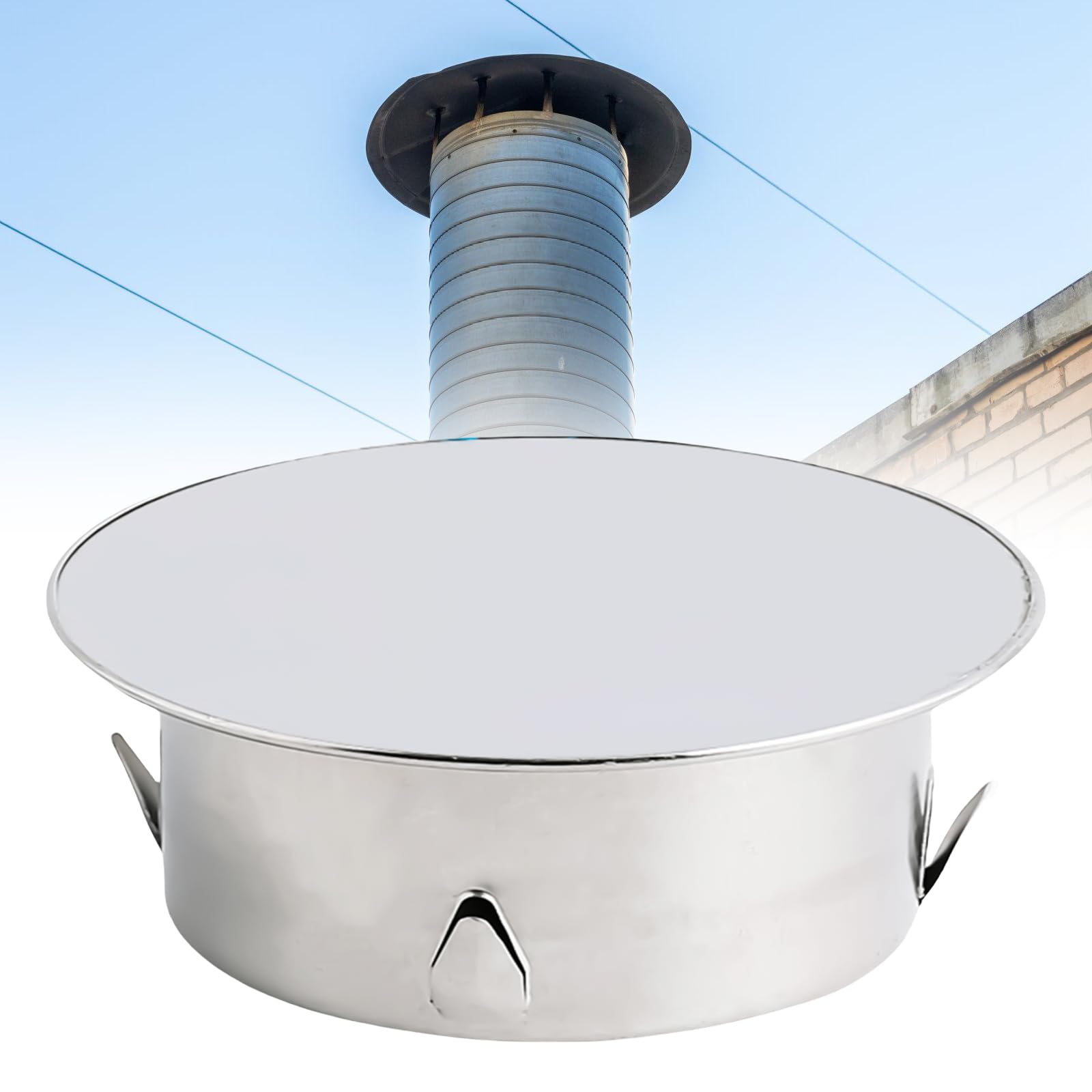 Pokrywa otworu kominowego, osłona rury pieca ø 125 mm, pokrywa rury kominowej, osłona rury kominowej, pokrywa rury kominowej, stal nierdzewna, pokrywa uchwytu ściennego, pokrywa otworu pieca do rur o