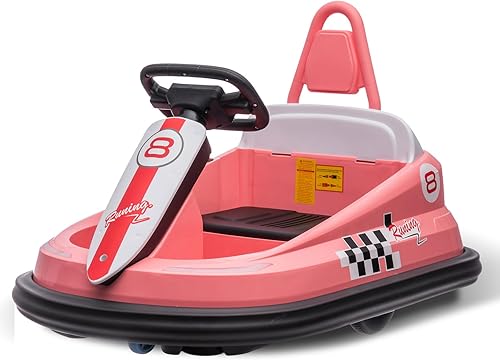 GAOMON - Coche de parachoques para niños pequeños, juguete eléctrico de 6 V para niños de 1.5 a 6 años, con volante, giro de 360 grados, 2