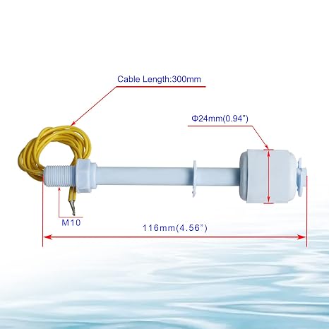 Liquid Level Switch Sensor PP, Water Liquid Level Sensor Float Switch, Plastic Ball Float Controller for Water Pump Fish Tank Cistern Sump Filter Aquarium Swim Pool Garden Pond Liquid 2 Pcs