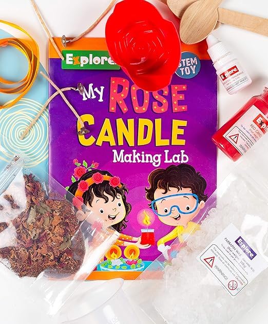 Image of FUN NATION Candle Making Kit for Kids | DIY Rose Candle Craft Kit | Art & Craft Activity Set | STEM Learning Science Kit for Boys & Girls 6-14 Years | Birthday Gift, Creative Hobby & Return Gift Kit