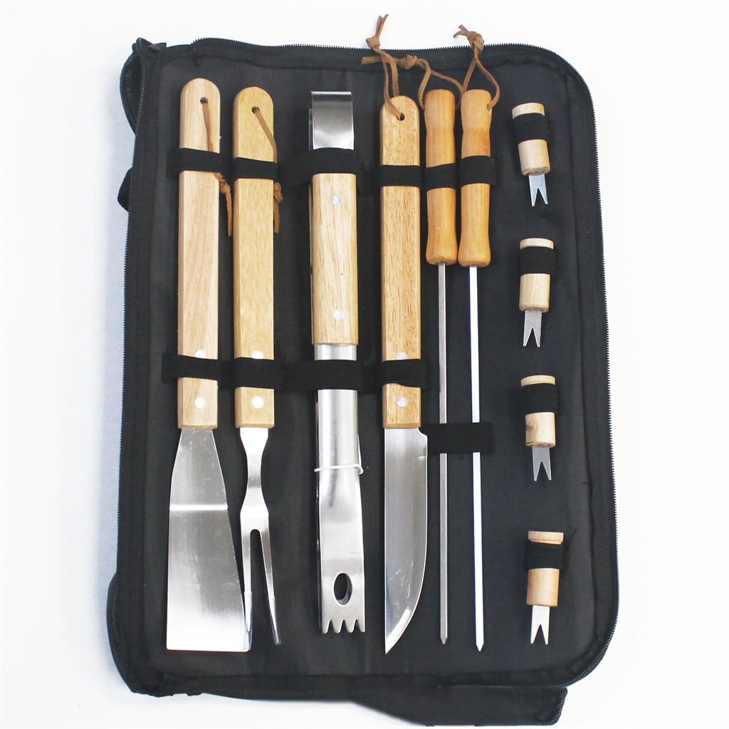 Stainless Steel Barbecue Tool Set Outdoor Barbecue Clip Brush Fork Shovel BBQ Combination