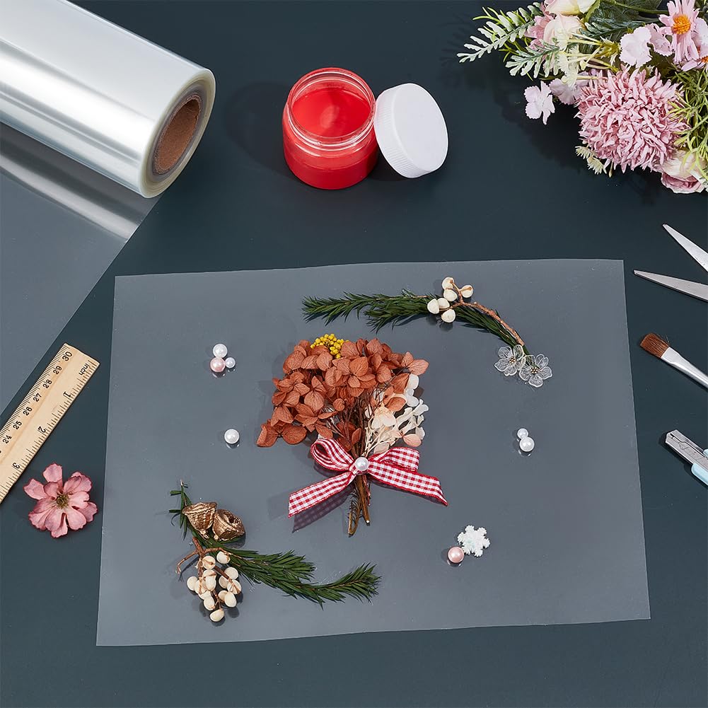 BENECREAT Fogli di Plastica per Stencil 30Mx30cm, Rotoli di Fogli di Acetato Da 4 mil, Rotolo di Carta per Stencil In PET per Macchina Da Taglio Artigianale, Materiale Modello Trasparente