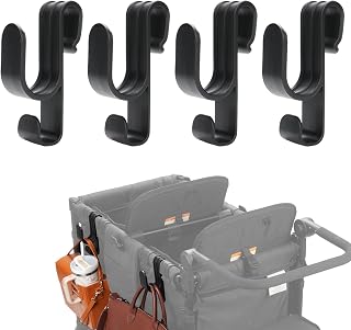 VIOTIIN 4PCS Double-Layer Multipurpose Side Stroller Hooks for Wonderfold Wagon W2&W4, Space-Saving for Hanging Balance Bikes & Everything, Durable Plastic Wagon Accessories, 40kg Sturdy Load-Bearing