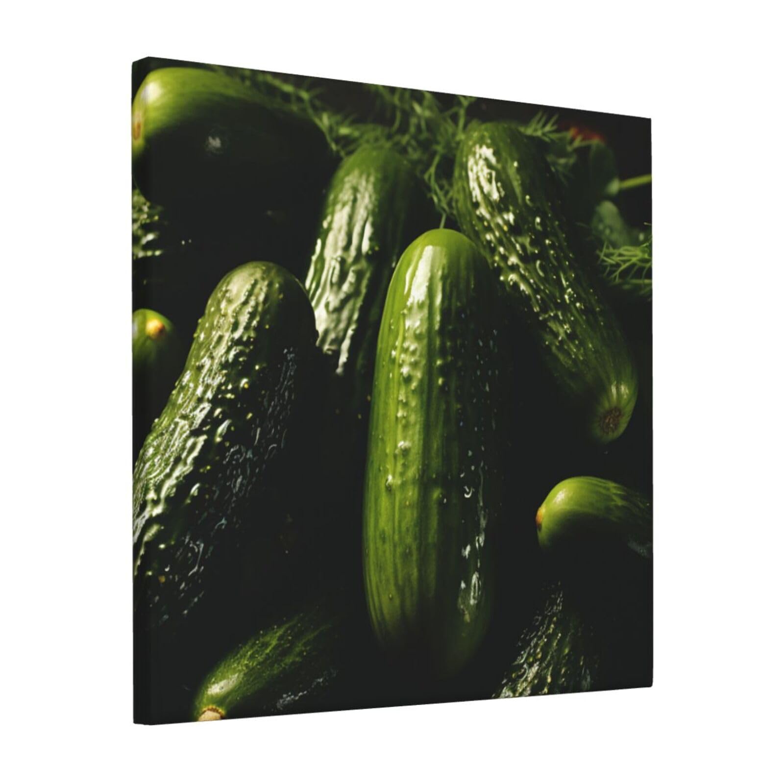 FodPand Pickle Canvas Wall Art for Living Room Wall Decor 12"x12" Modern Artwork Painting Pictures Hanging Canvas Prints Aesthetic Wall Art for Bedroom Bathroom Office Wallart Decor