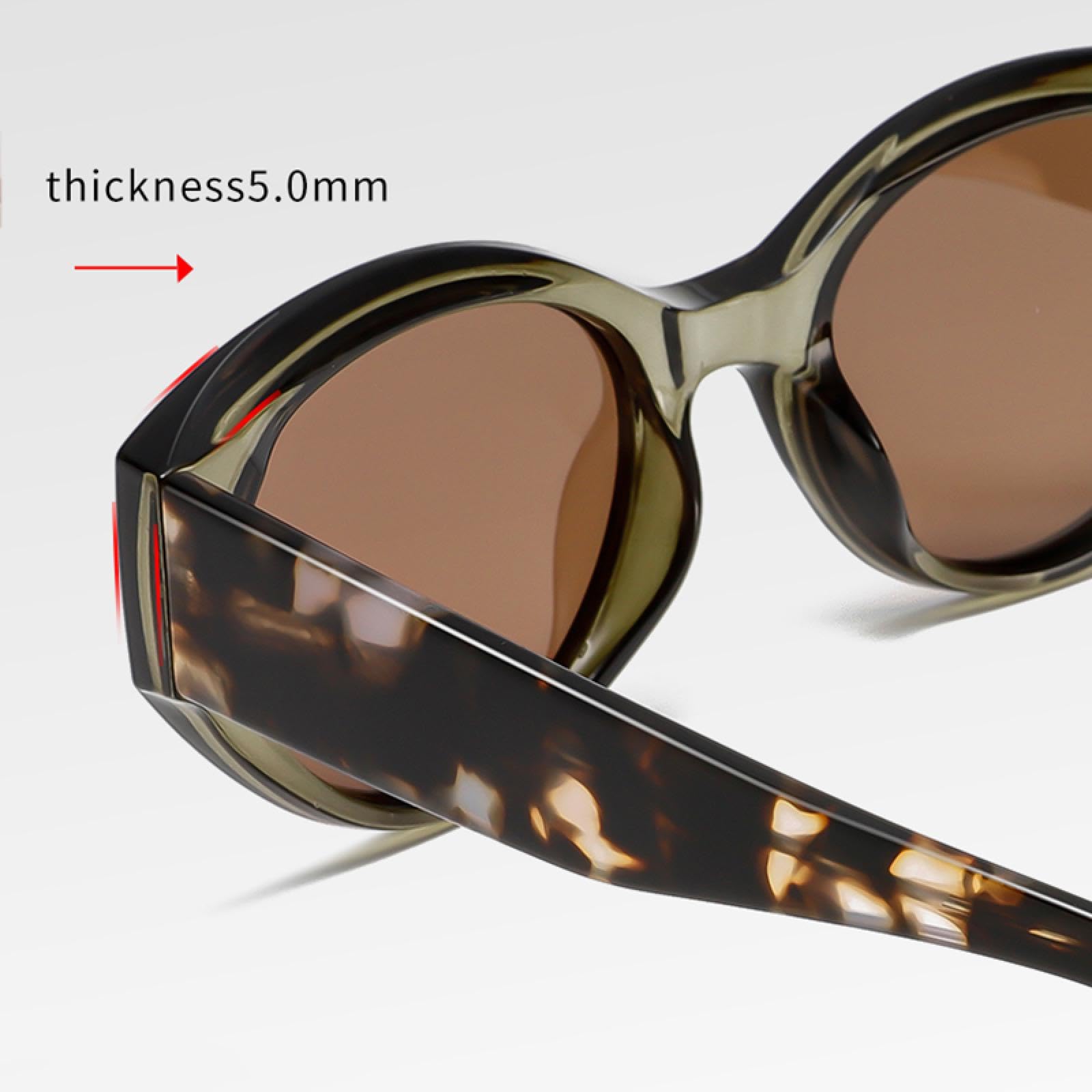 Occhiali da sole polarizzati alla moda da donna Cat Eye Occhiali da sole Uv400 Acetato Nero Verde Marrone