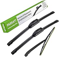 Vista 25 de PARRATI® Limpiaparabrisas para Hummer H3 2006-2010, 17 pulgadas + 16 pulgadas delanteras y 11 pulgadas traseras, cuchillas limpiaparabrisas