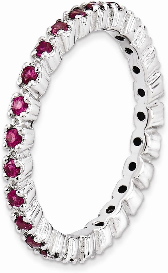 Solid Sterling Silver Stackable Expressions Created Ruby Ring