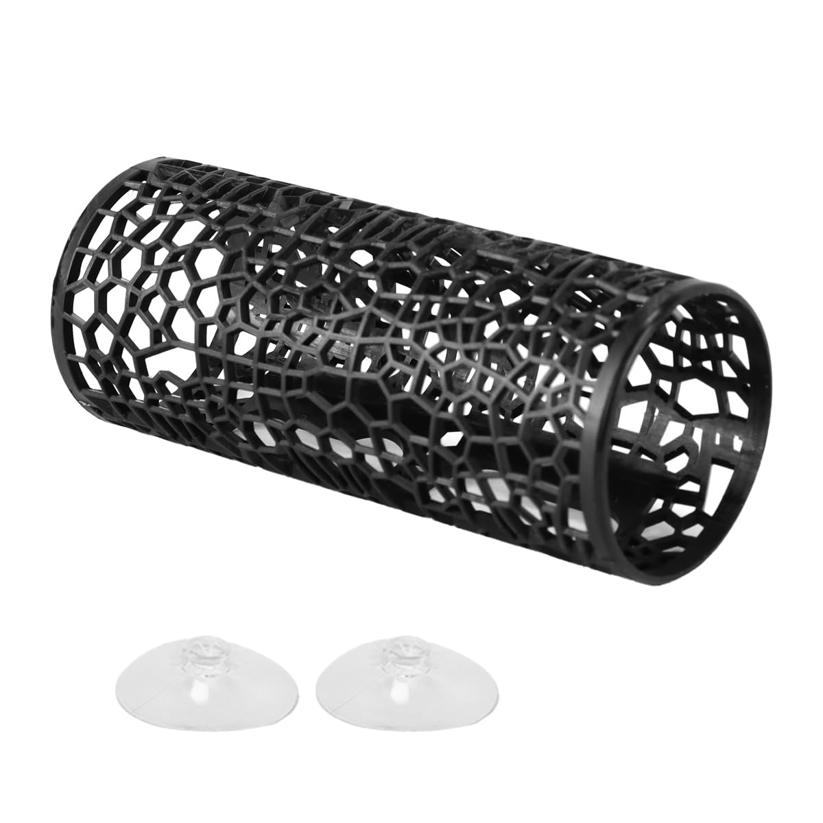 Laroal 2PCS Betta Fish Tunnel, Hollow Fish Hideout Resting Tube With Suction Cup Aquarium Decorations(Black,Pink) - Image 2