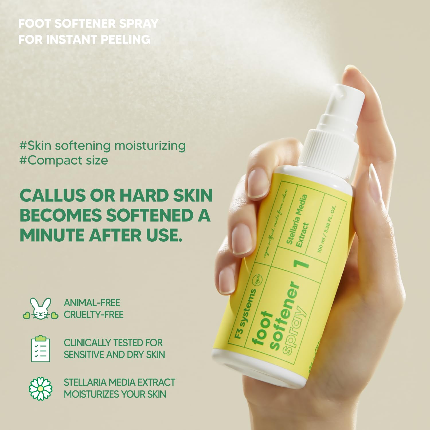 S-Line - Set di lime per piedi (bianco) e spray ammorbidente per piedi, strumento per pedicure, efficace per talloni screpolati, cura dei piedi, strumento colossale per pedicure su entrambi