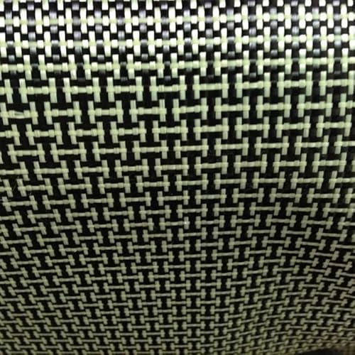 Cherrynight Tissu Mixte Kevlar Jaune et Fibre de Carbone, Tissu Kevlar Hybride uni en Carbone 100D / 3K 200gsm 12 "/30cm ou 20" 50cm x 100cm (Color : 100cm x 30cm a Slice)