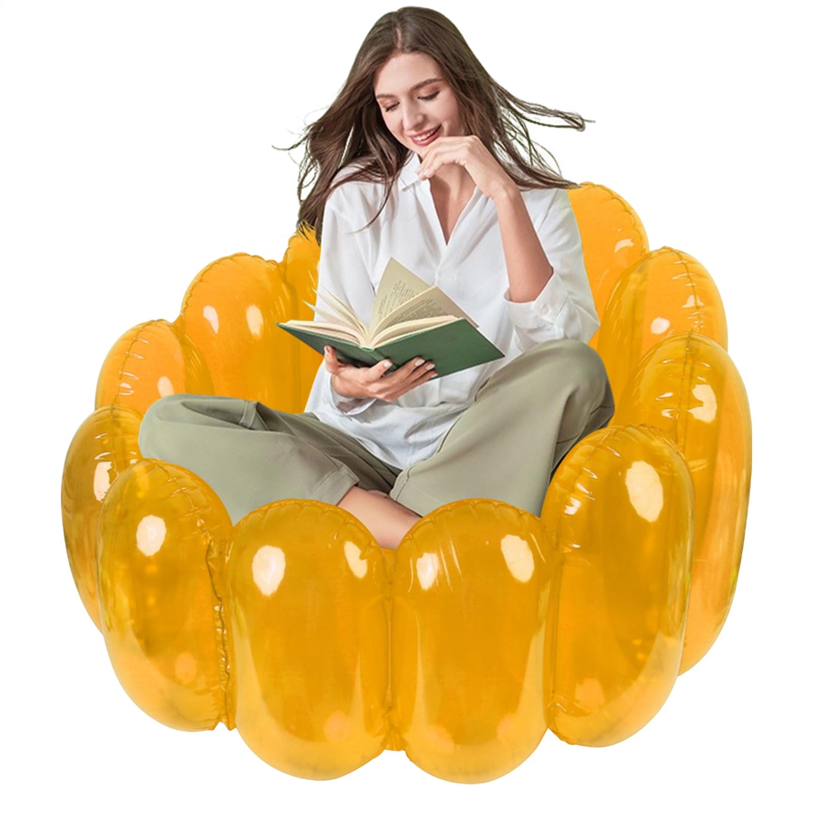 Sedia gonfiabile trasparente – Sedie gonfiabili in PVC trasparente | Sedia gonfiabile per salone, mobili gonfiabili, sedie cinematografiche per dormitorio, cortile, feste ed eventi