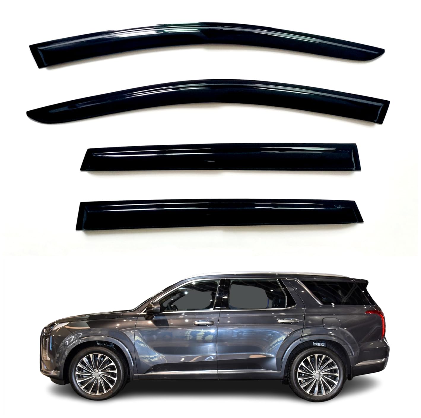 Photo 1 of 4Pcs Window Visor Deflectors Rain Guards Compatible with Hyundai Palisade 2021-2023
