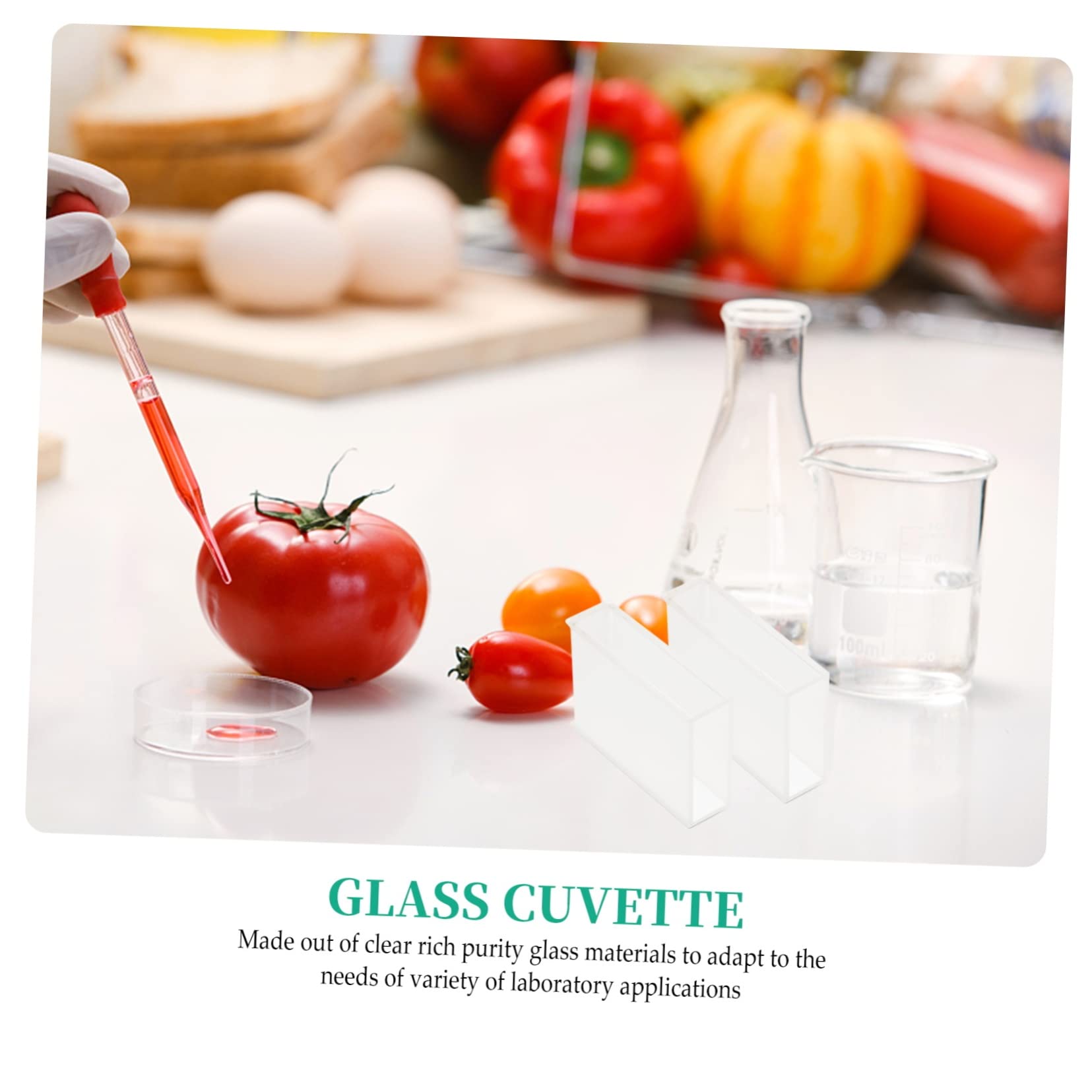 2Pièces Cuvettes Optiques Verre pour Équipements de Laboratoire Cuvettes Transparentes pour Spectrophotomètre et Analyses Scientifiques