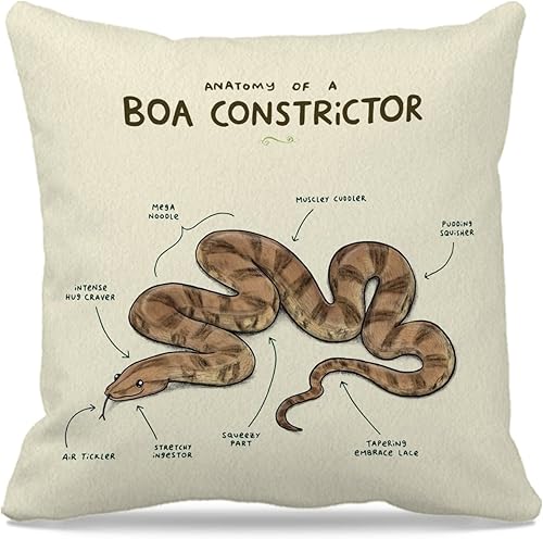 Fundas de almohada Boa Constrictor de serpiente, regalo de boa constrictor, regalos de dueños de serpientes para mujeres y hombres, fundas de
