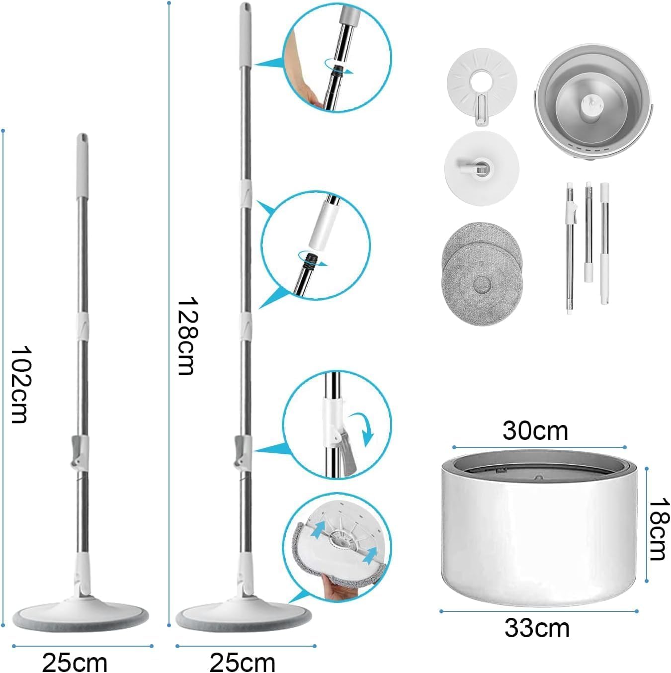 360° Spin Mop & Bucket - Hands-Free Floor Cleaning -2