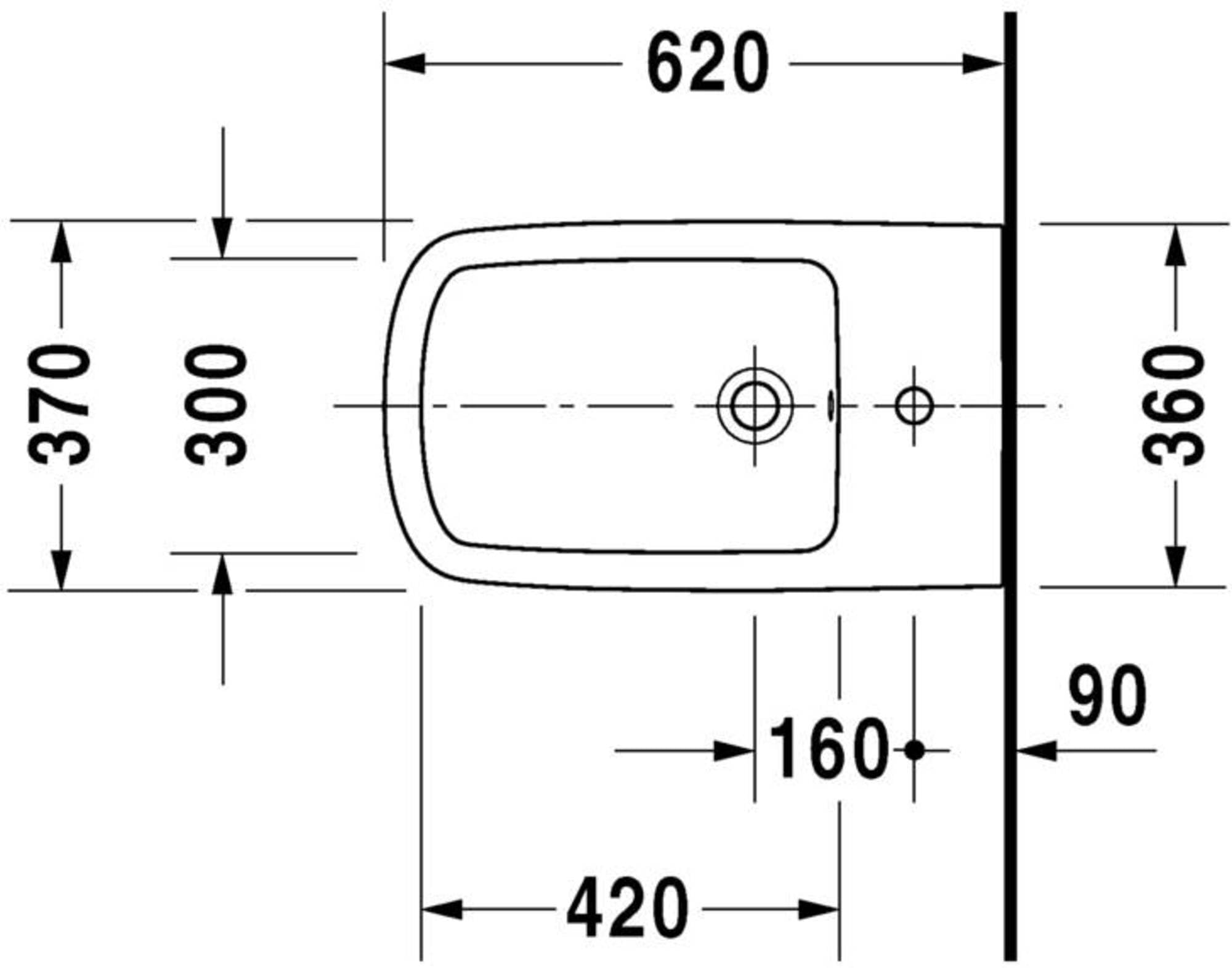 Duravit DuraStyle Wand-Bidet 370 x 620mm, weiß mit Wondergliss 2286150000, 22861500001