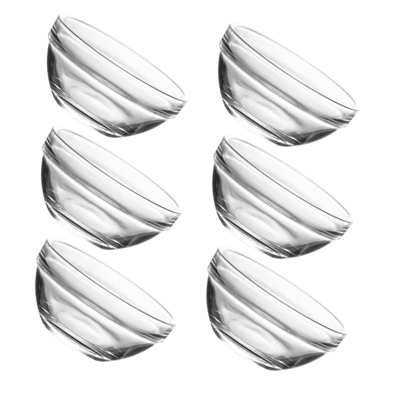 UPKOCH 6stücke Stapelbare Glas-servierschalen Runde Durchsichtige Glasschalen für Desserts Salate Obst und Mehr Langlebig und Sicher für Zuhause und Gastronomie