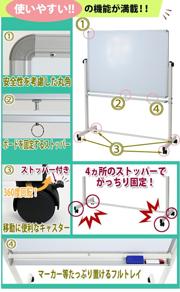 ホワイトボード 両面タイプ 1200×900mm Amazon | amazon ホワイト ボード、ホワイトボード 1200 900