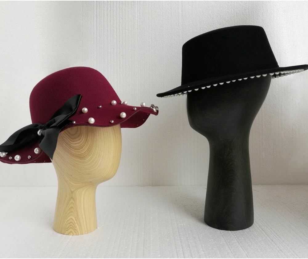 Wooden Mannequin Head, Abstract Head Models for Hats Display (Tall one)
