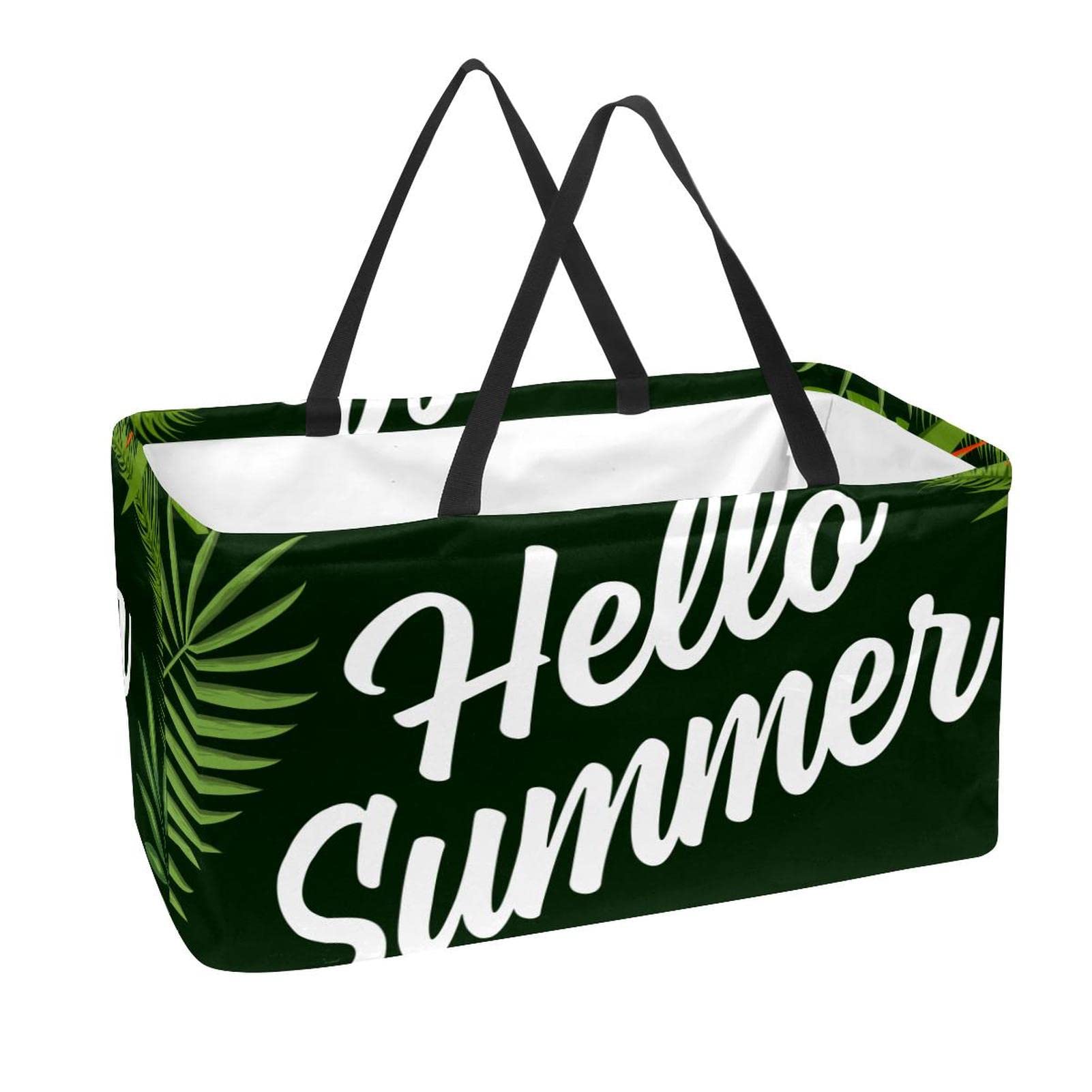 2 Borse Della Spesa Pieghevoli Riutilizzabili In Tessuto Oxford Floreale 43x45 Cm – Grandi E Resistenti Per Spesa, Spiaggia, Picnic