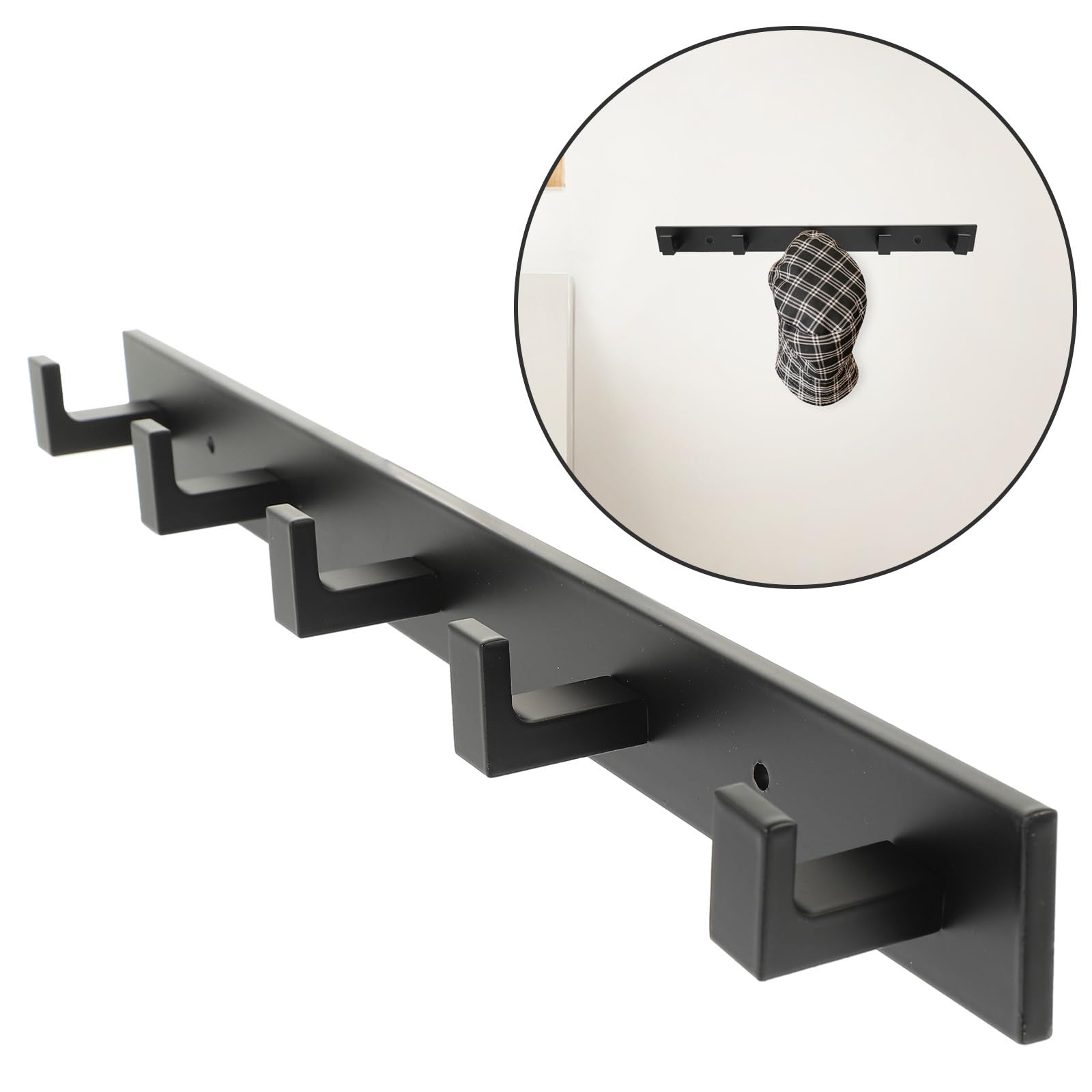 SUPVOX Ganci Adesivi da Parete in Alluminio, Set 5 Pezzi, Ganci Porta Asciugamani e Cappotti per Bagno e Cucina, senza Foratura, Multiuso per Casa e Ufficio