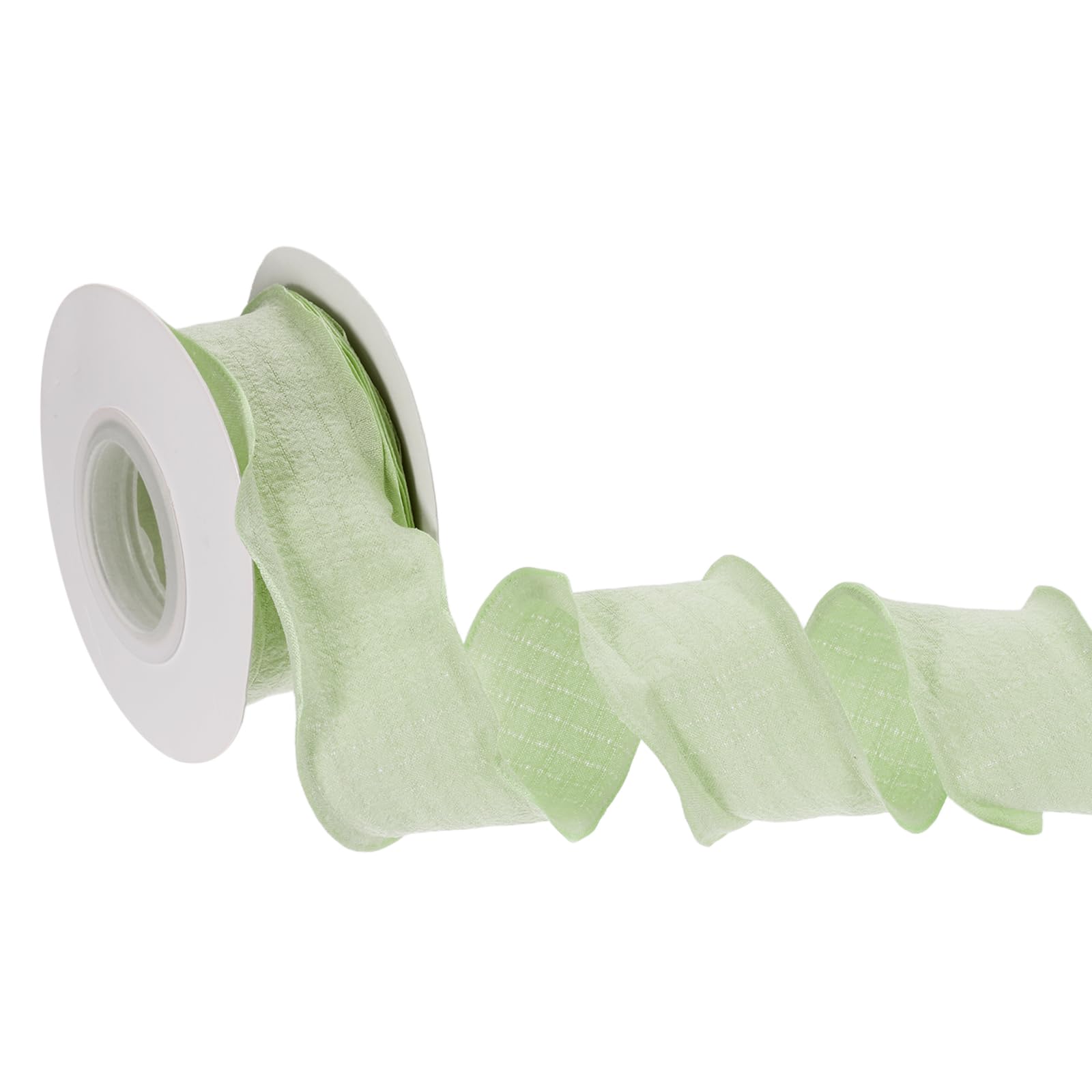 PATIKIL 10 Yards 4cm Ruffle Ribbon, Polyester Micro-Pleated Ribbon Trim Double-Sided Wave Edge Fabric Trimming for Gift Wrapping Bouquet Sewing Wedding Decor DIY, Green