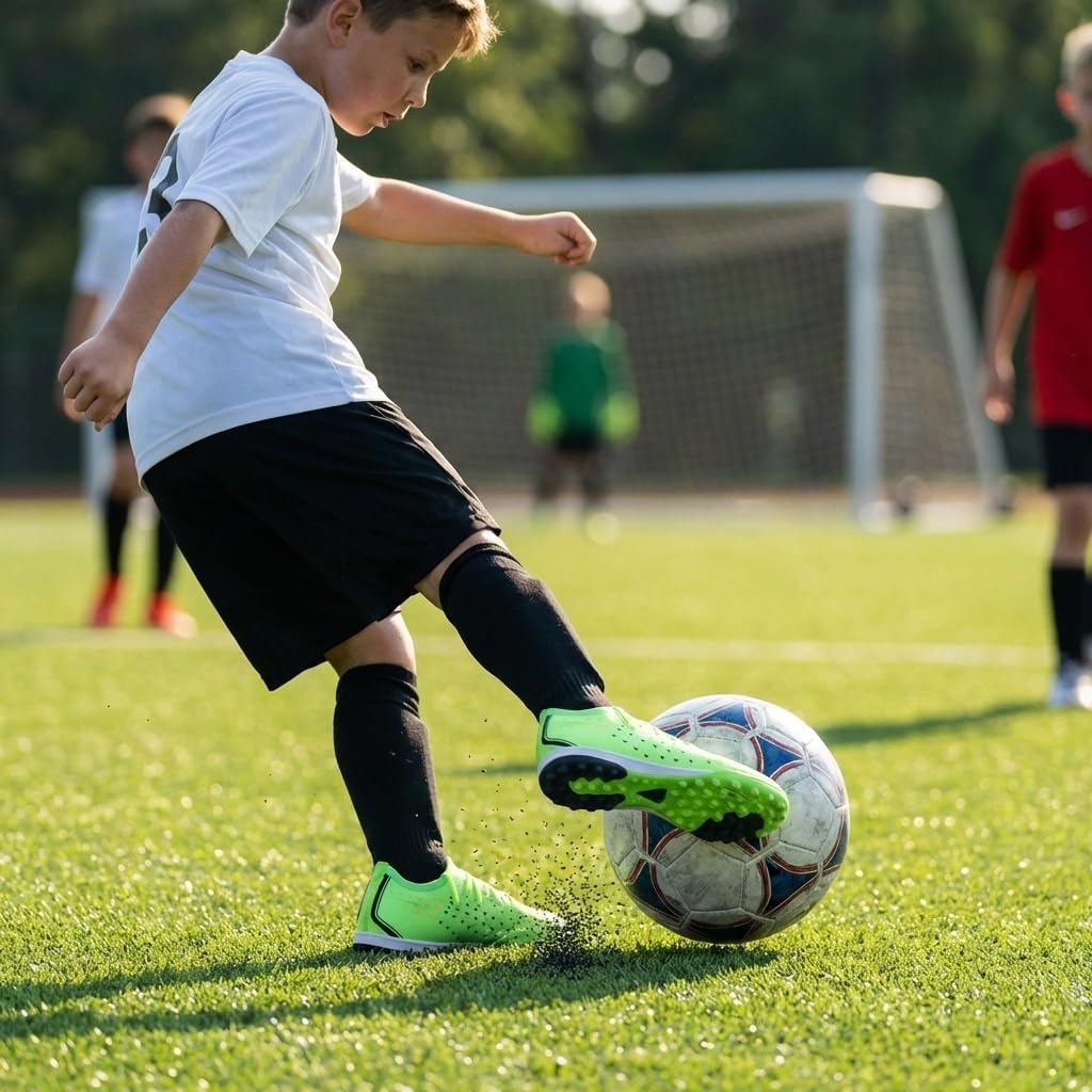 Vizari Tioga Turf Soccer Shoes for Boys and Girls| Turf Shoes with Durable Polyurethane Sole | Youth Football Turf Shoes with Molded Rubber Oursole | Optimal Traction on All Surfaces