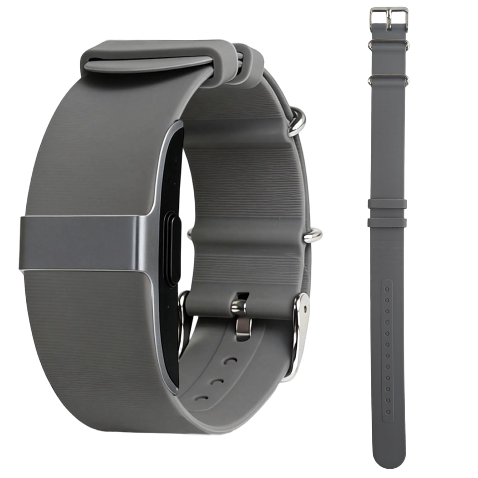 silicone loop strap compatible with hume health band, soft silicone replacement band adjustable clasp buckle closure strap wristband for fitness tracker & activity monitor
