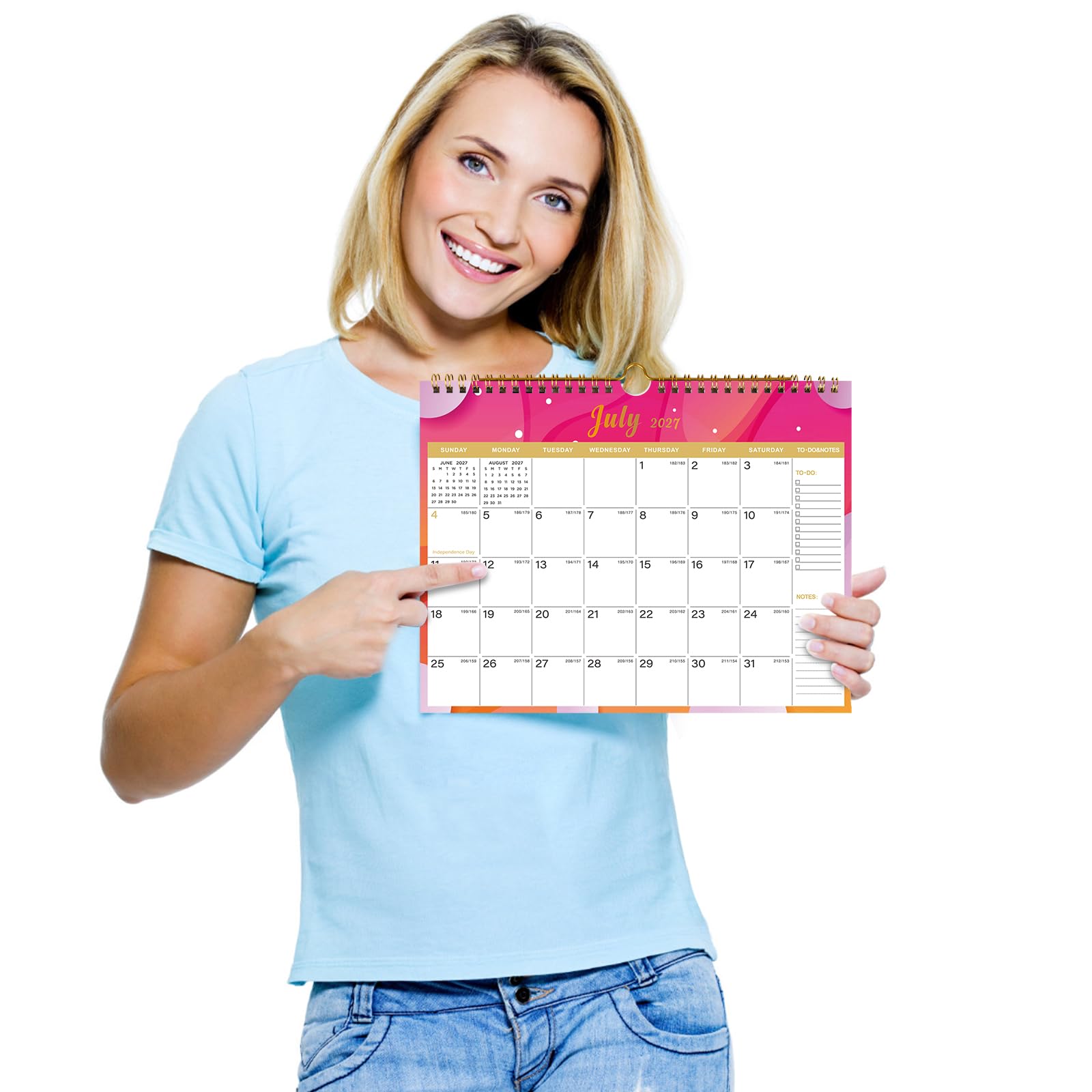 Lbylyhxc Kalender 2026–2027 – inklusive Monats-Wandkalender Juli 2026 bis Dezember 2027–18, 2026–2027, 27,9 x 21,6 cm. Dickes Papier mit Julianischen Daten und Block für Neujahrs- und