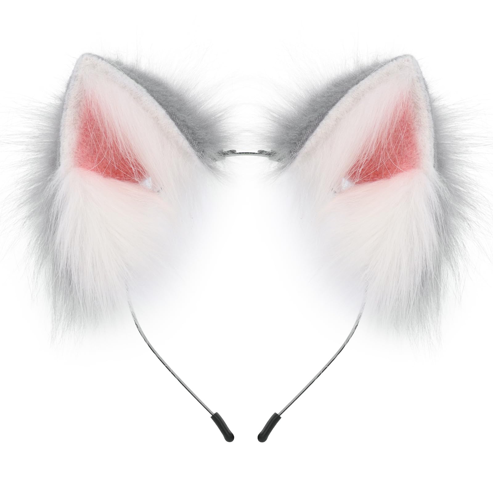 HAOAN Handmade Faux Fur Animal Cat Ears Headband Furry Fox Wolf Hairhoop Headwear Costume Accessory