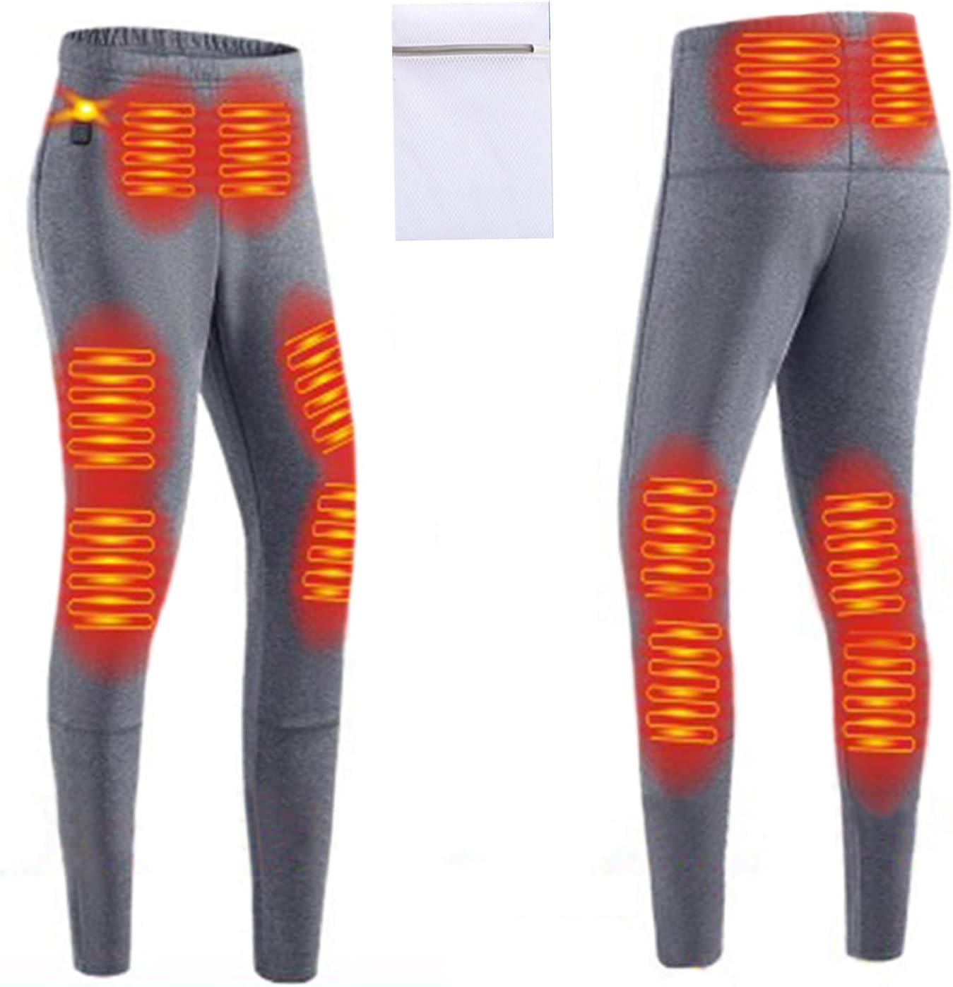 Women's Heated Underwear Pants USB Electric Thermal Velvet Base Layer 12 Zones Heating Leggings for Outdoor Sports