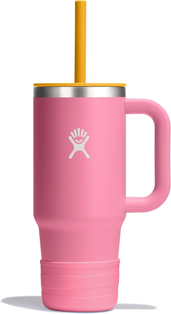Hydro Flask Kids 24 Oz Travel Tumbler with Handle, Lid and Straw for School - Insulated Stainless Steel in Dahlia Pink : Baby