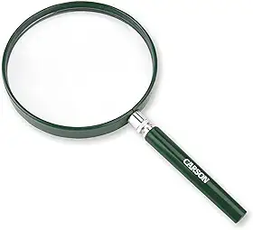 Lupa de mão Carson Big Eye com lente Extra grande de 13cm e Zoom 2x