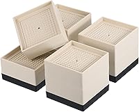 Vista 10 de uxcell Elevadores de cama, 4 piezas, elevadores de muebles de 1.5 pulgadas, elevador de sofá cuadrado ajustable con alfombrilla antideslizante