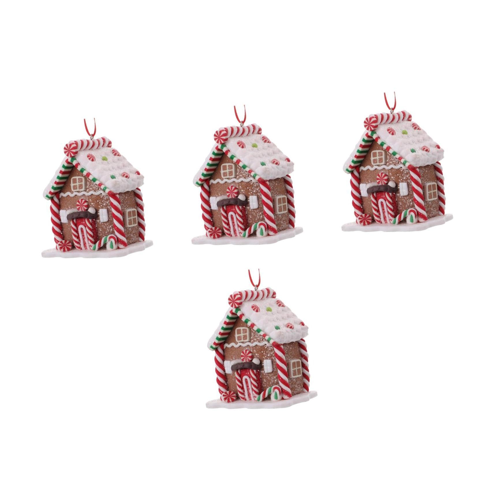 DECHOUS 4piezas Adorno Colgante De Navidad Resina Diseño De Casa Pequeña para Decorar Árbol De Navidad Ornamentación Festiva y Original