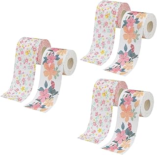 GLEAVI 6 Rolos De Papel Higiênico Impresso Casa Papel Higiênico Tecidos De Flores Restaurante Papel Higiênico Guardanapos Coloridos Papel Higiênico Colorido Toalhas De Papel