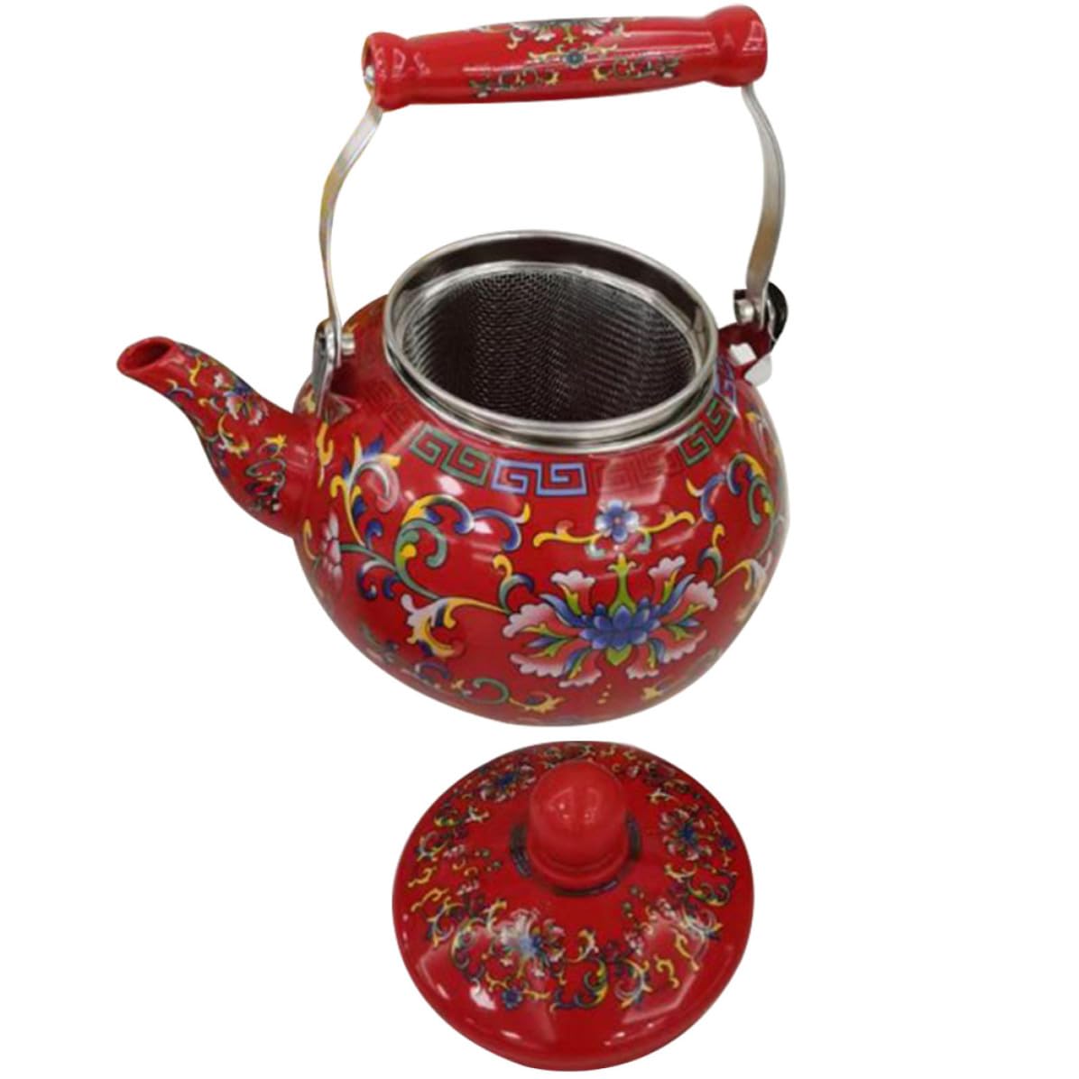 Hervidor de Agua Esmaltado de Cocina 2,2 L Rojo Filtro