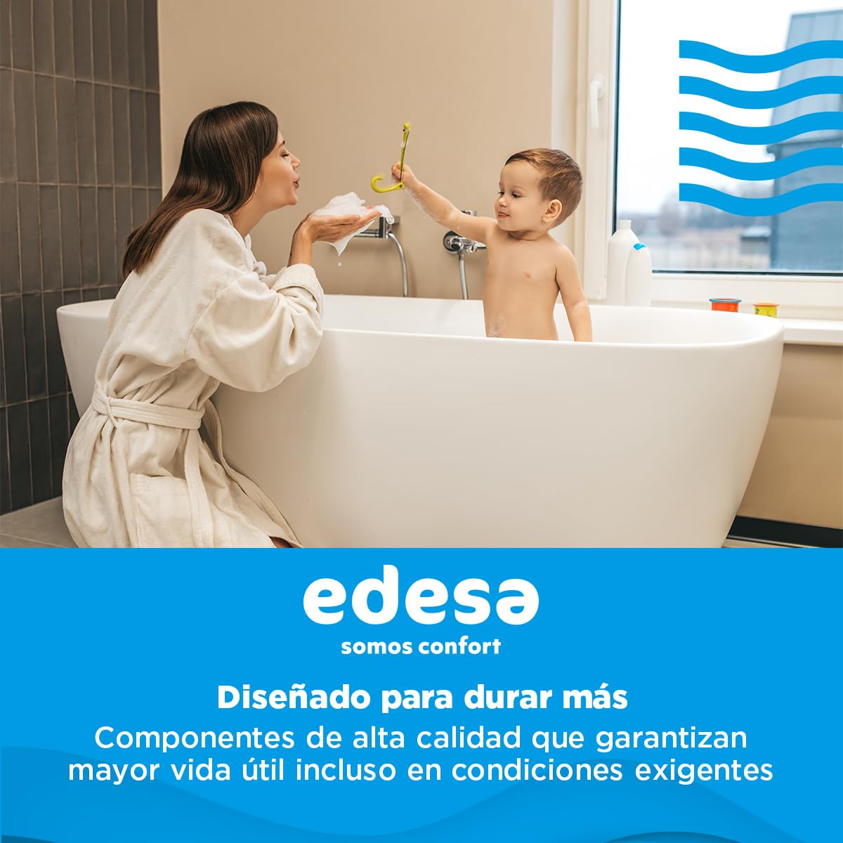 Edesa, Tre-Calentador de Agua Electrico Vertical,Termo Electrico 80 Litros, Regulación Externa+Resistencia Cerámica Envainada, 43,3x85,9x45cm-Fabricado para Instalación en España (Clase Energética C)