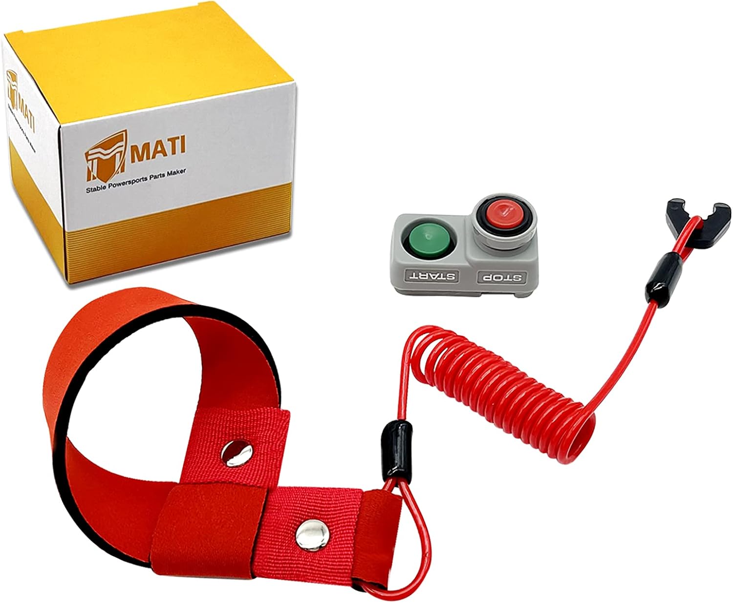 M MATI Safety Tether Lanyard Kill Stop Switch Upgrade for Kawasaki JS750 750SX/750SXi/750SXI Pro 1992-2002 32099-3809 27045-3706