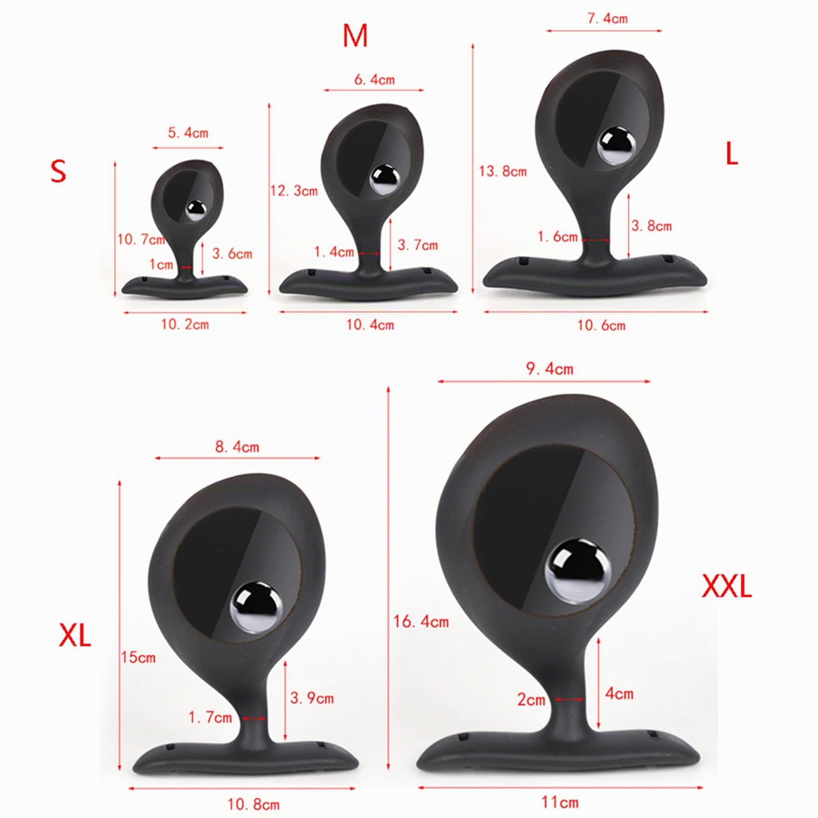 Plug anale in silicone con sfera in acciaio, dildo indossabile, plug anale con cintura a imbracatura, grandi perle anali, dildo anale dilatatore, giocattoli sessuali for donne e uomini(Gold-XXL